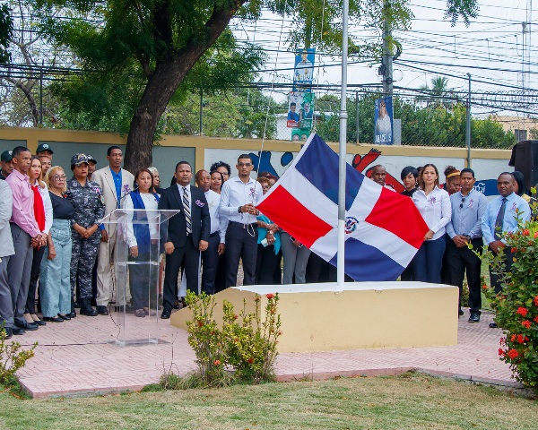 Grupo con bandera