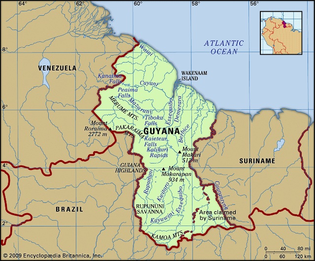 Mapa Guyana