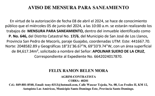 Aviso Felix Ramon